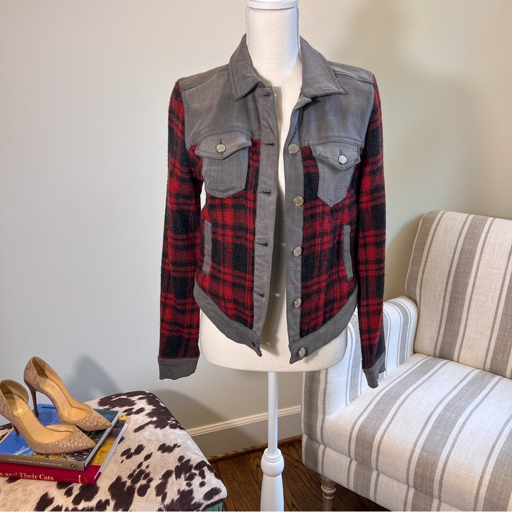 William Rast Buffalo Plaid Denim Jacket Size